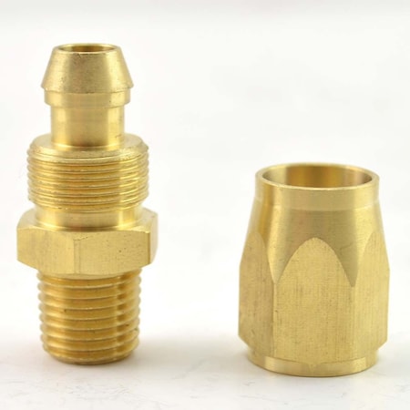 Interstate Pneumatics 5/16" Reusable Solid Hose-End Fitting with 1/4" NPT Male End HRPZ55-01